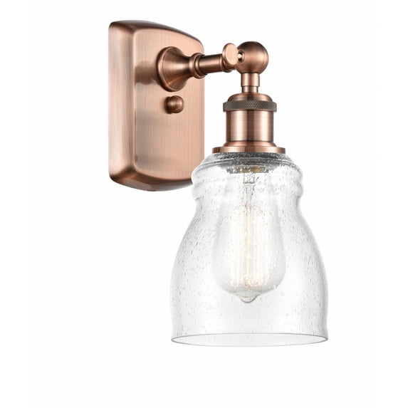 516-1W-AC-G394 Innovations Lighting Ellery - 1 Light Wall Sconce In Nautiical Style-9 Inches Tall and 4.5 Inches Wide-Antique Copper Finish-Seedy