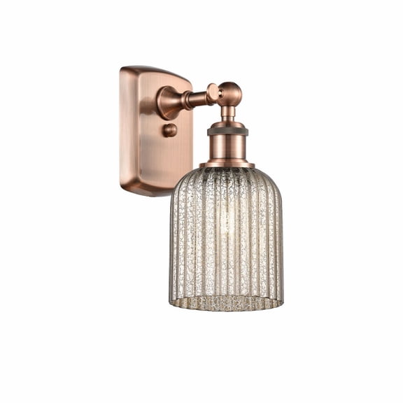 516-1W-AC-G559-5ME Innovations Lighting Bridal Veil - 1 Light Wall Sconce-10 Inch Tall and 5 Inch Wide-Antique Copper Finish-Mercury Glass Color