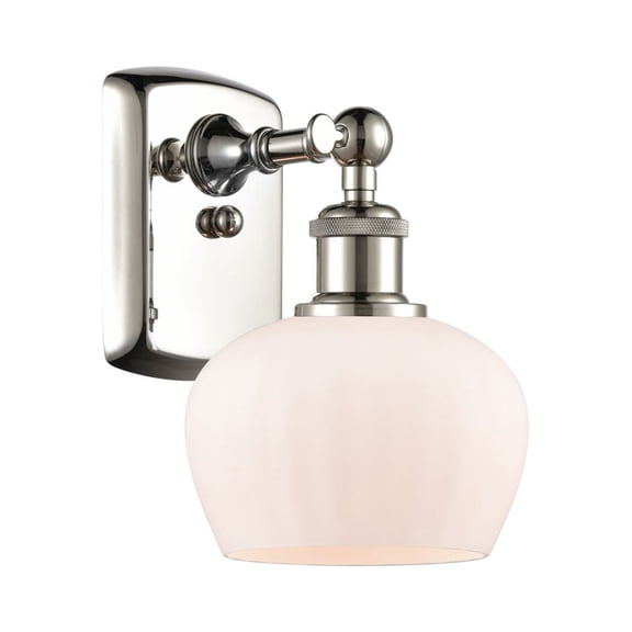 516-1W-PN-G91-LED-Innovations Lighting-Fenton - 10.5 Inch 3.5W 1 LED Wall Sconce  Polished Nickel