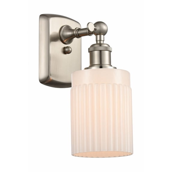 516-1W-SN-G341-LED-Innovations Lighting-Hadley - 3.5W 1 LED Wall Sconce In Art Deco Style-9 Inches Tall and 4.5 Inches Wide Brushed Satin Nickel Matte