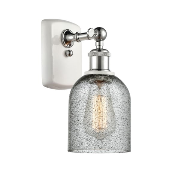 516-1W-WPC-G257-LED-Innovations Lighting-Caledonia-3.5W 1 LED Wall Sconce in Industrial Style-5 Inches Wide by 12 Inches High White/Polished Chrome