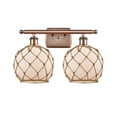 thumbnail image 1 of 516-2W-AC-G121-8RB-LED-Innovations Lighting-Farmhouse Rope-7W 2 LED Bath Vanity in Industrial Style-16 Inches Wide by 13 Inches High   Antique Copper, 1 of 1
