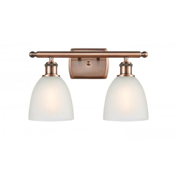516-2W-AC-G381-LED-Innovations Lighting-Castile - 16 Inch 7W 2 LED Bath Vanity Antique Copper