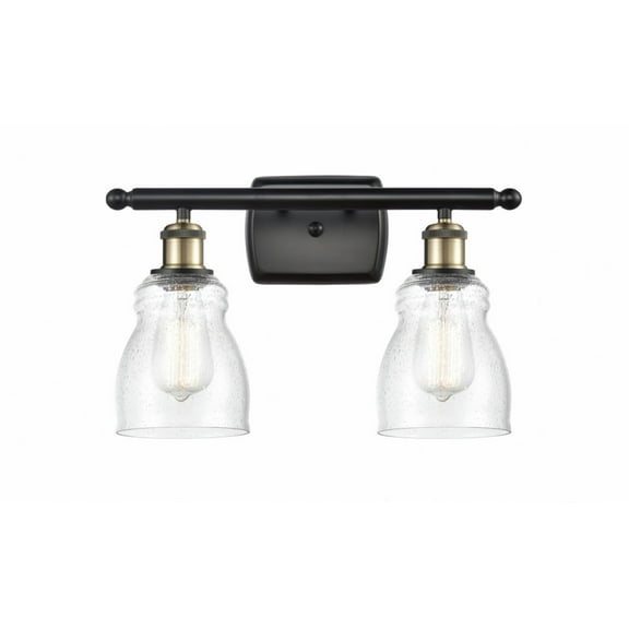516-2W-BAB-G394 Innovations Lighting Ellery - 2 Light Bath Vanity In Nautiical Style-9 Inches Tall and 16 Inches Wide-Black Antique Brass Finish-Seedy
