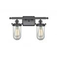 thumbnail image 1 of 516-2W-BK-232-CL-LED-Innovations Lighting-Kingsbury-7W 2 LED Bath Vanity in Industrial Style-16 Inches Wide by 12.5 Inches High   Matte Black Finish, 1 of 1
