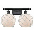thumbnail image 1 of 516-2W-BK-G121-8RW-LED-Innovations Lighting-Farmhouse Rope-7W 2 LED Bath Vanity in Industrial Style-16 Inches Wide by 13 Inches High, 1 of 1