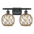 thumbnail image 1 of 516-2W-BK-G122-8RB-LED-Innovations Lighting-Farmhouse Rope-7W 2 LED Bath Vanity in Industrial Style-16 Inches Wide by 13 Inches High, 1 of 1