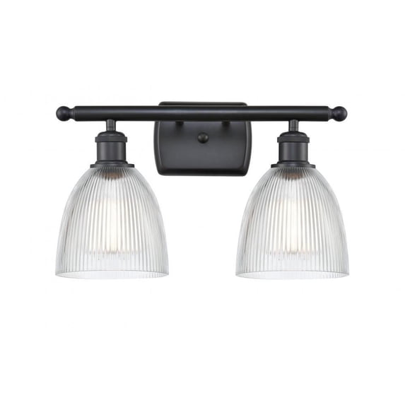 516-2W-BK-G382-LED-Innovations Lighting-Castile-7W 2 LED Bath Vanity in Industrial Style-16 Inches Wide by 11 Inches High Matte Black Finish with