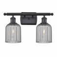 thumbnail image 1 of 516-2W-BK-G559-5SM Innovations Lighting Bridal Veil - 2 Light Bath Vanity-10 Inch Tall and 15 Inch Wide-Matte Black Finish-Light Smoke Glass Color, 1 of 3