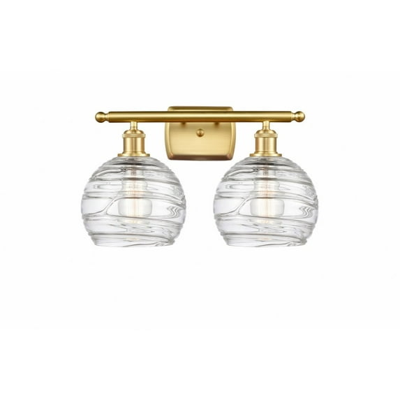 516-2W-SG-G1213-8-LED-Innovations Lighting-Athens Deco Swirl - 7W 2 LED Bath Vanity In Industrial Style-11.25 Inches Tall and 18 Inches Wide Satin
