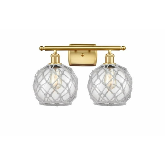 516-2W-SG-G122-8RW-LED-Innovations Lighting-Farmhouse Rope - 16 Inch 7W 2 LED Bath Vanity Satin