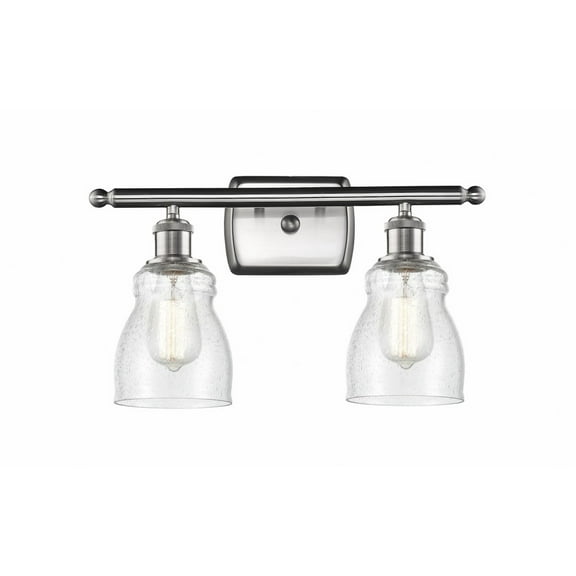 516-2W-SN-G394 Innovations Lighting Ellery - 2 Light Bath Vanity In Nautiical Style-9 Inches Tall and 16 Inches Wide-Brushed Satin Nickel Finish-Seedy
