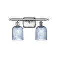 thumbnail image 1 of 516-2W-SN-G559-5BL Innovations Lighting Bridal Veil - 2 Light Bath Vanity-10 Inch Tall and 15 Inch Wide-Satin Nickel Finish-Princess Blue Glass Color, 1 of 3