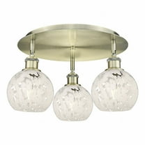 Innovations Lighting - White Mouchette - 3 Light Flush Mount In Modern Style-9
