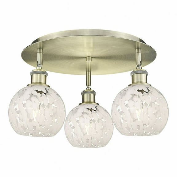 Innovations Lighting - White Mouchette - 3 Light Flush Mount In Modern Style-9