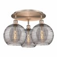 thumbnail image 1 of Innovations Lighting - Athens Deco Swirl - 3 Light Flush Mount In Industrial, 1 of 2