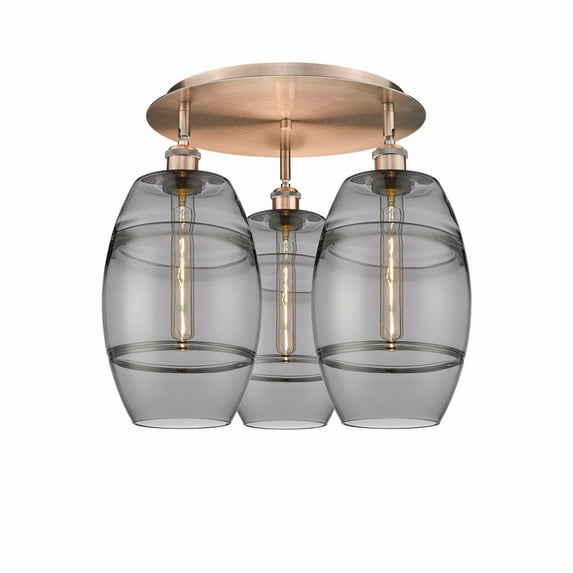 Innovations Lighting - Vaz - 3 Light Flush Mount In Industrial Style-10.88