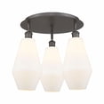 thumbnail image 1 of Innovations Lighting  Cindyrella - 3 Light 19" Flush Mount Cased Matte White/Oil Rubbed Bronze, 1 of 5
