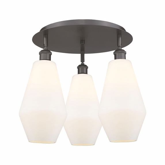 Innovations Lighting Cindyrella - 3 Light 19" Flush Mount Cased Matte White/Oil Rubbed Bronze
