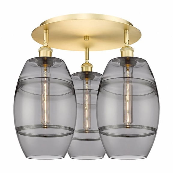 Innovations Lighting - Vaz - 3 Light Flush Mount In Industrial Style-10.88