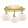thumbnail image 1 of 516-3C-SG-G91 Innovations Lighting Fenton - 3 Light Flush Mount In Art Deco Style-8 Inches Tall and 18.25 Inches Wide-Satin Gold Finish-Matte White, 1 of 5