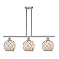 thumbnail image 1 of 516-3I-SN-G121-8RB Innovations Lighting Farmhouse Rope - 3 Light Island In Industrial Style-11 Inches Tall and 36 Inches Wide-Brushed Satin Nickel, 1 of 2