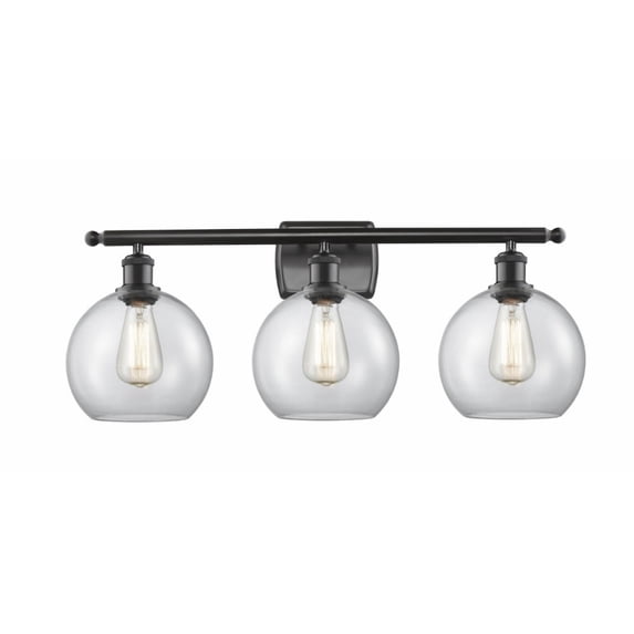 516-3W-AC-G124-Innovations Lighting-Athens-3 Light Bath Vanity in Industrial Style-26 Inches Wide by