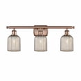 thumbnail image 1 of 516-3W-AC-G559-5ME Innovations Lighting Bridal Veil - 3 Light Bath Vanity-10 Inch Tall and 25 Inch Wide-Antique Copper Finish-Mercury Glass Color, 1 of 2