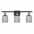 thumbnail image 1 of 516-3W-BAB-G559-5SM Innovations Lighting Bridal Veil - 3 Light Bath Vanity-10 Inch Tall and 25 Inch Wide-Black Antique Brass Finish-Light Smoke Glass, 1 of 2
