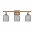 thumbnail image 1 of 516-3W-BB-G559-5SM Innovations Lighting Bridal Veil - 3 Light Bath Vanity-10 Inch Tall and 25 Inch Wide-Brushed Brass Finish-Light Smoke Glass Color, 1 of 3