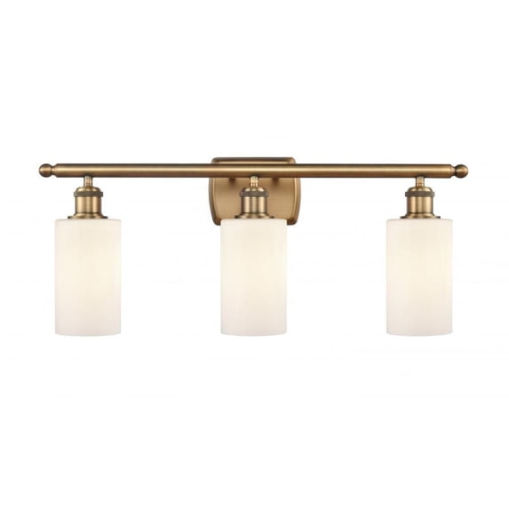 516-3W-BB-G801-LED-Innovations Lighting-Clymer-10.5W 3 LED Bath Vanity in Art Nouveau Style-26 Inches Wide by 12 Inches High Brushed Brass Finish