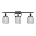 thumbnail image 1 of 516-3W-PC-G559-5SM Innovations Lighting Bridal Veil - 3 Light Bath Vanity-10 Inch Tall and 25 Inch Wide-Polished Chrome Finish-Light Smoke Glass Color, 1 of 2
