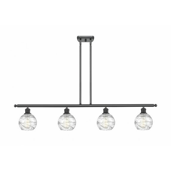 516-4I-BK-G1213-6-Innovations Lighting-Small Deco Swirl - 4 Light Island Matte Black Finish with