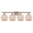 thumbnail image 1 of 516-4W-AC-G121-8RB-LED-Innovations Lighting-Farmhouse Rope-14W 4 LED Bath Vanity in Industrial Style-36 Inches Wide by 11 Inches High   Antique Copper, 1 of 1