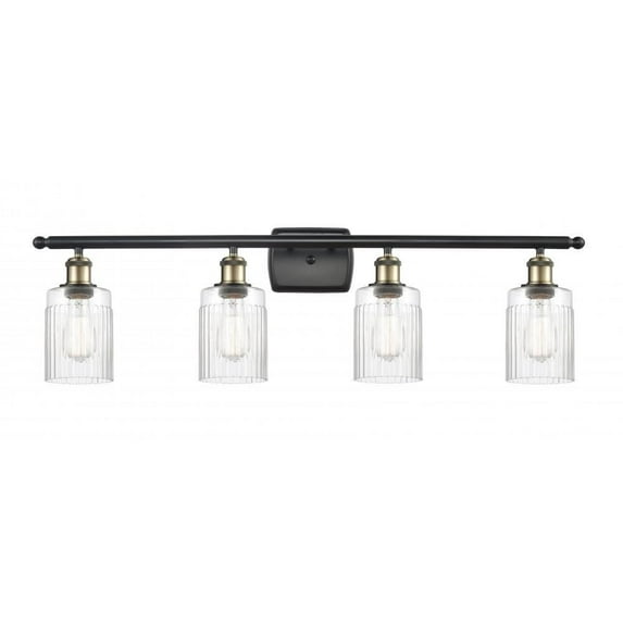516-4W-BAB-G342-LED-Innovations Lighting-Hadley-14W 4 LED Bath Vanity in Art Nouveau Style-36 Inches Wide by 11 Inches High Black Antique Brass