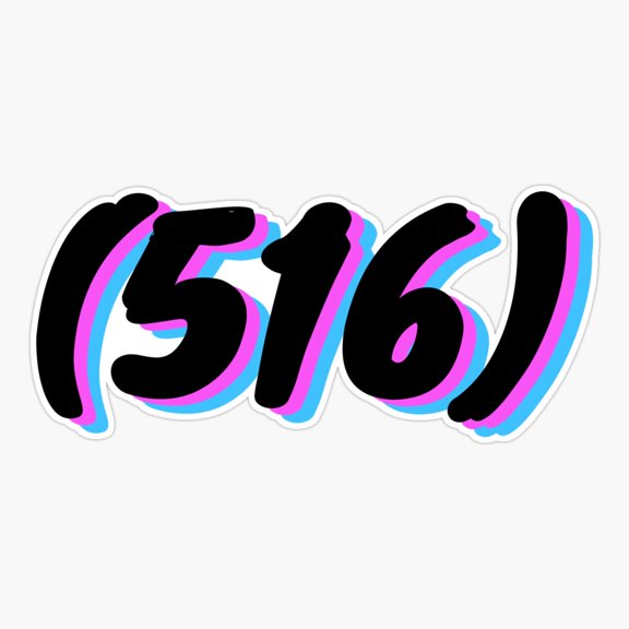 516 Area Code Local Style Sticker