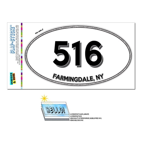 516 - Farmingdale, NY - New York - Oval Area Code Sticker
