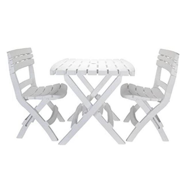 51640 Folding Table & Chairs Set, White