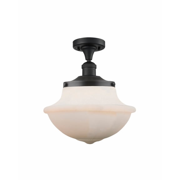 517-1CH-BK-G541-LED-Innovations Lighting-Oxford - 3.5W 1 LED Semi-Flush Mount In Traditional Style-13.5 Inches Tall and 11.75 Inches Wide Matte Black