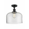 thumbnail image 1 of 517-1CH-BK-G72-L-LED-Innovations Lighting-Bell - 3.5W 1 LED Semi-Flush Mount In Industrial Style-12 Inches Tall and 12 Inches Wide Matte Black, 1 of 1