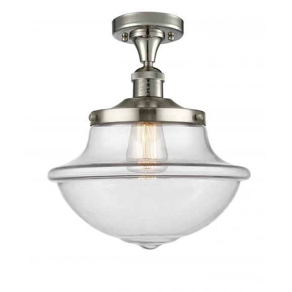 517-1CH-PN-G542-LED-Innovations Lighting-Large Oxford-3.5W 1 LED Semi-Flush Mount in Traditional Style-12 Inches Wide by 13.5 Inches High   Polished