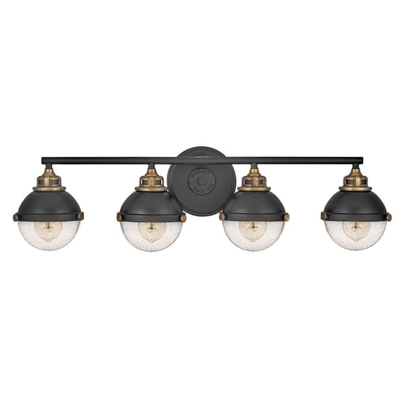 Fletcher 4 - Light Black Coastal / Farmhouse / Modern Farmhouse / Rustic Incandescent Steel Wall Sconce