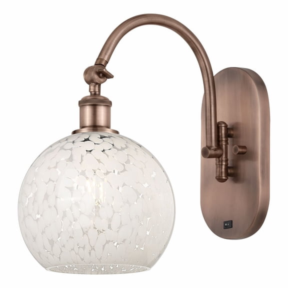 518-1W-AC-G1216-8WM Innovations Lighting White Mouchette - 1 Light Arm Swivels Side to Side Wall Sconce In Modern Style-13.5 Inches Tall and 8 Inches