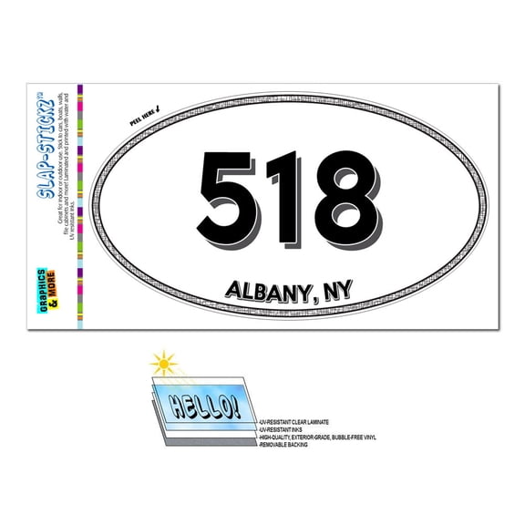 518 - Albany, NY - New York - Oval Area Code Sticker