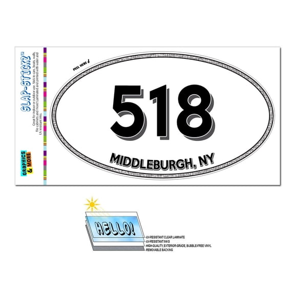 518 - Middleburgh, NY - New York - Oval Area Code Sticker