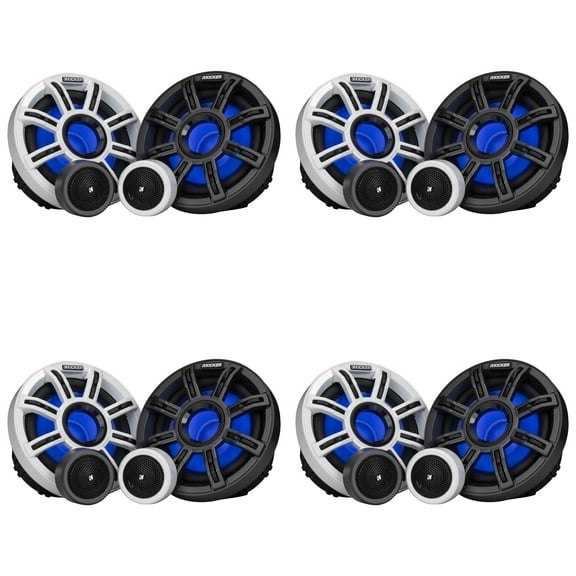51MSS65Kicker 51MSS654 - MSS 6.5-Inch Premium Marine 4-Ohm LED Component System, (4) Pairs