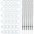 thumbnail image 1 of 51Pcs Anti-Lost Necklace Lanyard Set Including 45Pcs Silicone Rubber Rings 6Pcs Adjustable Rubber Lanyard String Pendant Holder for DIY Pens Key-Ring Office Sport Silicone 8mm 13mm 20mm, 1 of 6