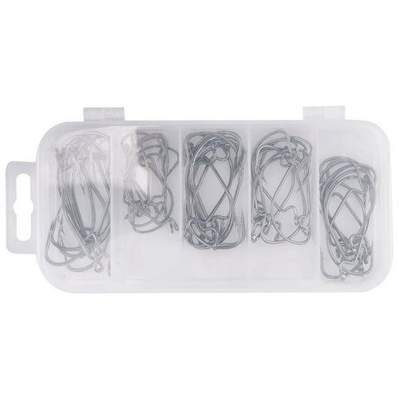 51Pcs Fishing Hooks High Carbon Steel Worm Senko Bait Jig Fish Hooks with Plastic Box