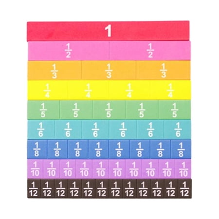 51Pcs Fraction Strips Math Manipulatives Math Materials Class Activities Easy and Fun Homeschool Accessories Montessori Toys
