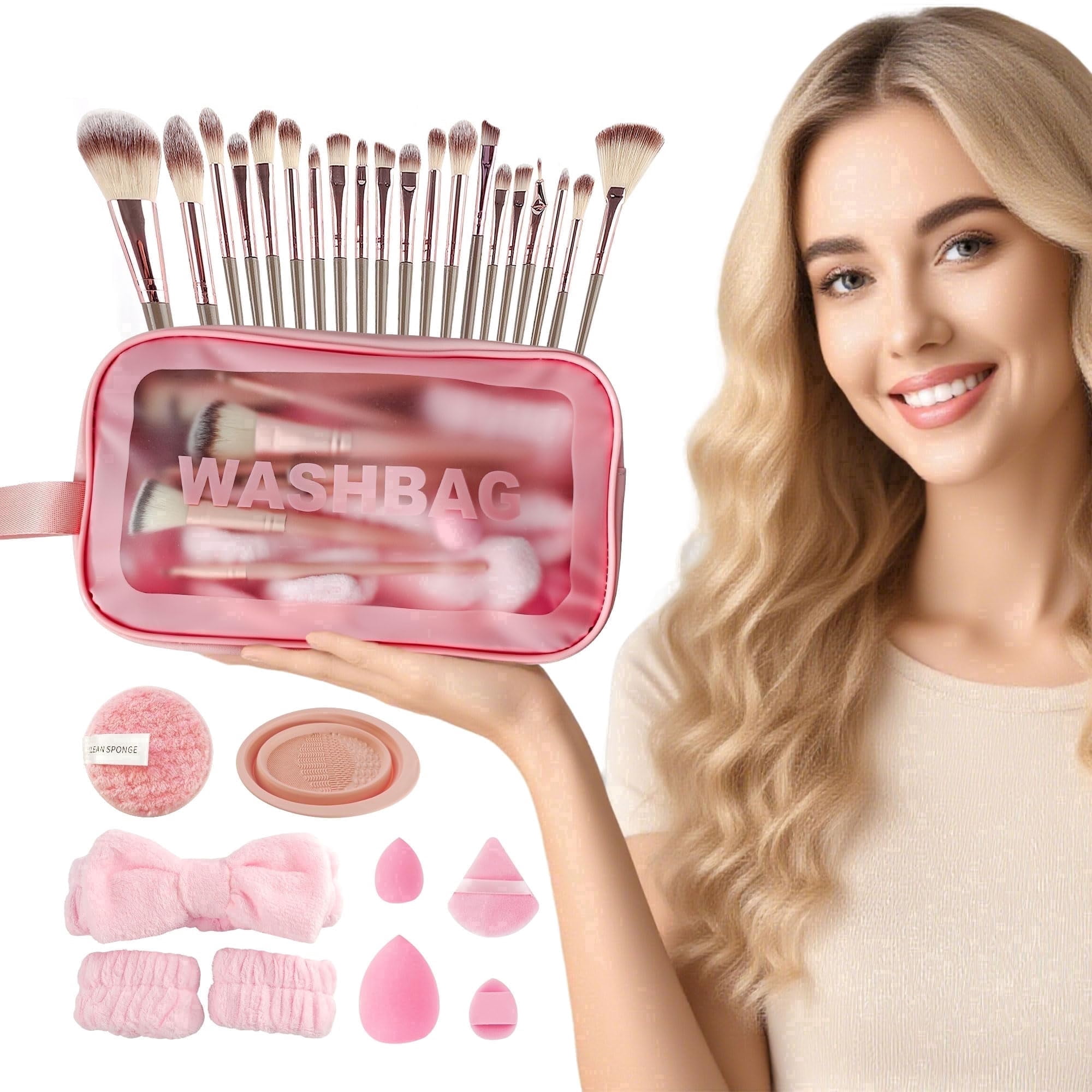 51Pcs Professional Makeup Brush Set with Case – Multi-Functional Foundation & Eye Brush Kit, Soft Synthetic Bristles, Ergonomic Handles, Complete Cosmetic Tools for Face & Eyes